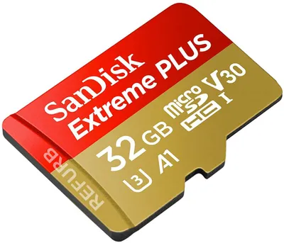 Obrázok produktu pre SanDisk Extreme Plus, 32 GB, MicroSDHC, UHS-I, 100 MB/s, 90 MB/s, Odolný proti nárazom, Teplovzdorné, Vodeodolný
