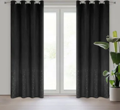 Produktbild von Vorhang ARIADNA schwarz 140x250 cm Ösen Ösenvorhang