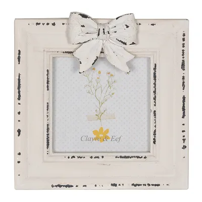 Image de Clayre & Eef Cadre photo 10x10 cm blanc MDF