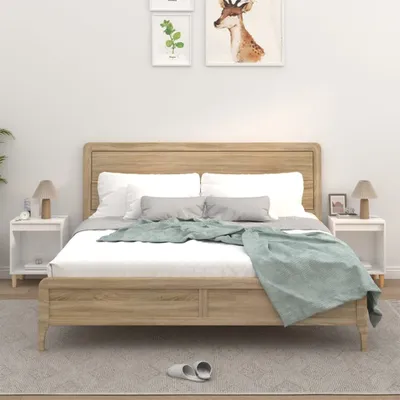 Produktbild von vidaXL Nachttische 2 Stk. Hochglanz-Weiß 40x35x50 cm