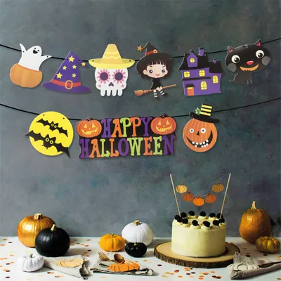 Image de Guirlande Halloween en papier - motifs multiples - 3,5 m