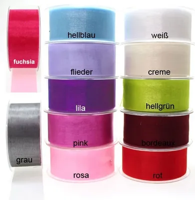 Produktbild von Dekoband Organza B 40mm L 25m Schleifenband Organzaband Schleife Band Hochzeit, Farbe:bordeaux