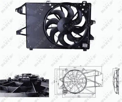 Produktbild von NRF 47679 Lüfter Motorkühlung Kühlerlüfter für FORD MONDEO II Kombi (BNP) Wasserkühler