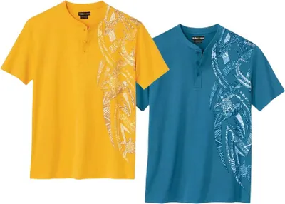 Produktbild von Atlas For Men - T-Shirt für Herren(2er-Pack) AF2639 (L) (Blau/Gelb)