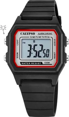 Produktbild von Calypso Digital Crush Armbanduhr Silikonband schwarz Datum K5805/4