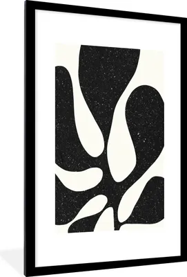 Produktbild von MuchoWow® Gerahmtes Poster Pflanze - Schwarz - Minimalismus 60x90 cm - Poster mit Schwarzem Bilderrahmen Wandposter Rahmen Foto Bilder - Dekoration - Wandposter Wohnzimmer - Hochwertig