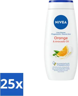 Produktbild von Nivea - Duschgel - Orange - Für geschmeidiges Hautgefühl - 250 ml - Vorteilspack - 25 Stücke