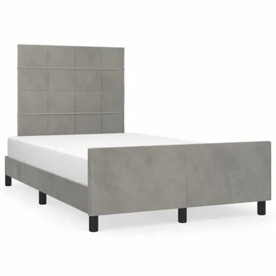 Obrázek produktu pro Rám postele bez matrace světle šedý 120x190 cm sametový