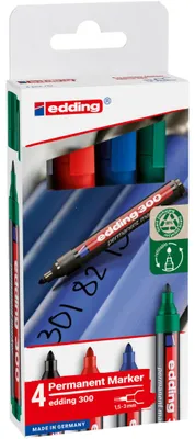 Obrázek produktu pro edding 300 permanentní popisovače různé (sada 4 ks)