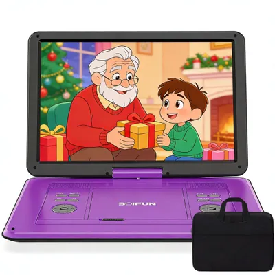 Produktbild von BOIFUN 17.5" Tragbarer DVD-Player Mit 15.6"HD-Schwenkbildschirm Für Das Auto Mit Autoladegerät 6 Stunden Wiederaufladbare Batterie Wiedergabe