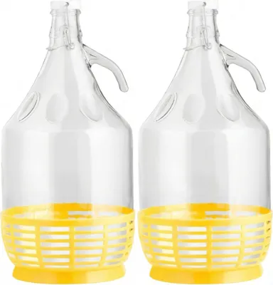 Produktbild von lilawelt24 2x 5L Glasballon Gallone - Bügelverschluss & Korb Glasflasche