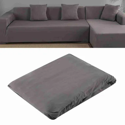 Produktbild von Ecksofa-Bezug für 3+2 Sitzer – L-förmiger Sofaschoner aus Polyester, Grau