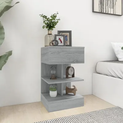 Produktbild von vidaXL Nachttische 2 Stk. Grau Sonoma 40x35x65 cm Holzwerkstoff