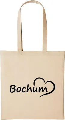 Produktbild von Huuraa Baumwollbeutel Bochum Geschenk Einkaufstasche Natural 10 Liter Baumwolle Bochum Accessoire