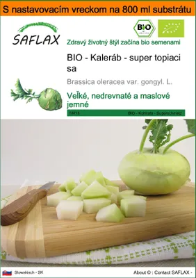 Obrázok produktu pre SAFLAX Garden in the bag - BIO - Kaleráb - super topiaci sa - Brassica oleracea var. gongyl. L. - 20 Semená - S pestovateľským substrátom v praktickom samostaviteľnom vrecku