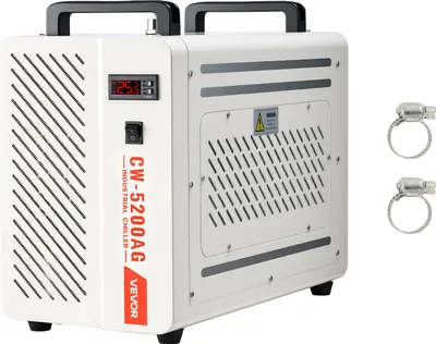 Immagine prodotto di VEVOR Raffreddatore industriale ad acqua 1,6 kW, sistema di raffreddamento ad acqua con compressore, serbatoio da 7 litri, portata massima 13 l/min, raffreddatore industriale ad acqua per macchine di incisione e taglio laser CO2