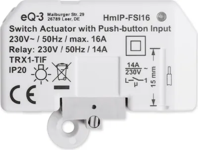 Zdjęcie produktu dla Bezprzewodowy przełącznik IP Homematic HmIP-FSI16, 230 V, 16 A, 3 220 W