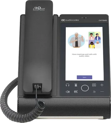 Obrázek produktu pro AudioCodes C470HD, IP telefon, Černá, Sluchátko s kabelem, Stůl, Android, TFT