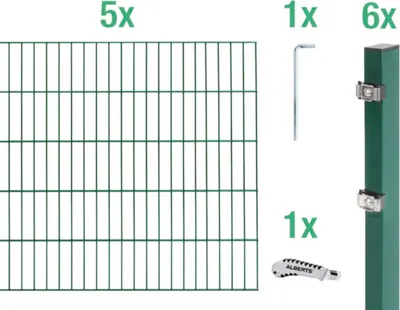 Produktbild von Doppelstabmattenset ALBERTS Typ 6/5/6 1000 x 160 cm grün