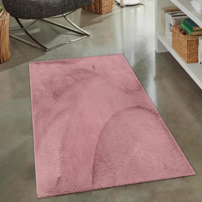 Produktbild von Teppich berry Hasenfell-Optik elegant weich mit feinem Schimmer modern Größe - 60 x 110 cm