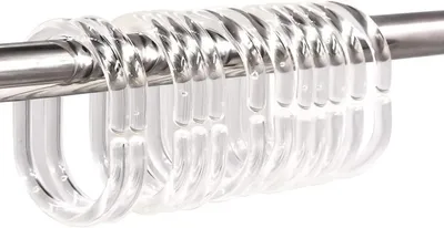 Image de Anneaux pour rideau de douche - 24 pièces, en plastique