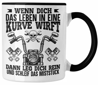 Produktbild von Motorradfahrer Männer Tasse Geschenk Spruch für Mann Lustige Geschenkidee Motorrad Grafik (Schwarz)