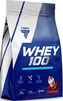 Produktbild von Trec Nutrition Whey 100 (900g) Strawberry - Eiweiße - Molkenprotein-Konzentrat