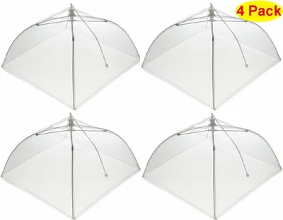 Produktbild von 4x Fliegengitter Obstnetz Fliegenhaube Speiseschirm Lebensmittel Schutzhaube