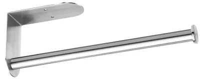Image de Porte-rouleau de papier essuie-tout, sans perçage, en acier inoxydable 304, fixation murale pour la cuisine et la salle de bains (argent)