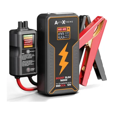 Produktbild von AutoXtreme Starthilfe Powerbank 12V - 960 CCA - Boost Slim 16000 - flaches Starthilfegerät für Benzin & Diesel mit Force Start & USB-C