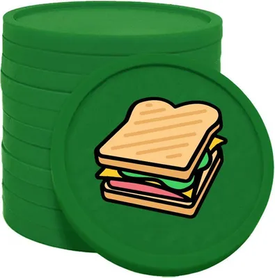 Produktbild von CombiCraft Kunststoff Wertmarken Chips Sandwich in Dunkelgün- 100 Stück - Ø29 mm