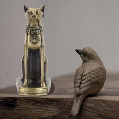 Obrázek produktu pro Kovová soška staroegyptské kočky Figurka Model Domácí dekorace Ozdoby Dekorace na stůl