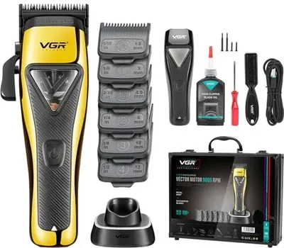 Produktbild von VGR 015 Professionelle Kabellose Haarschneider für Männer, 9000 RPM Vector-Motor, DLC-Klinge, Friseurschneider Haarschnitte mit Metallgehäuse, 1