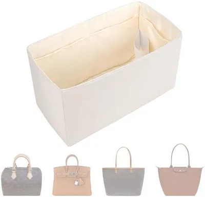 Image de Organiseur de sac à main, à plusieurs compartiments, à rabat, en nylon, satiné, soyeux