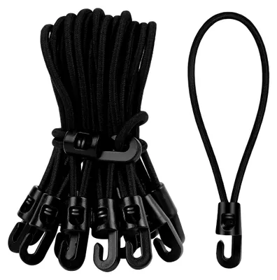 Produktbild von 20 Stück Gummiseil mit Ösen und Haken, 10 cm Spanngummi für Planen und Zelte