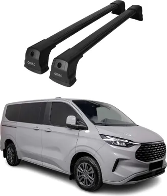 Produktbild von Dachträger Grundtäger für VW Transporter T7 2024-2025 75kg Alu Schwarz 2tlg