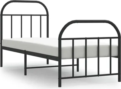 Produktbild von vidaXL Bettgestell mit Kopf- und Fußteil Metall Schwarz 75x190 cm