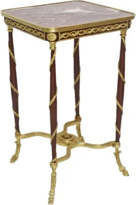 Produktbild von Casa Padrino Barock Beistelltisch Braun / Gold / Rot 45 x 45 x H. 78 cm - Handgefertigter Massivholz Tisch im Barockstil - Barock Wohnzimmer Möbel