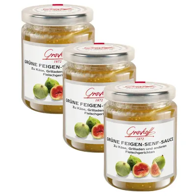 Obrázek produktu pro Grashoff zelená hořčičná omáčka z fíků k masovým pokrmům 200ml balení po 3 kusech
