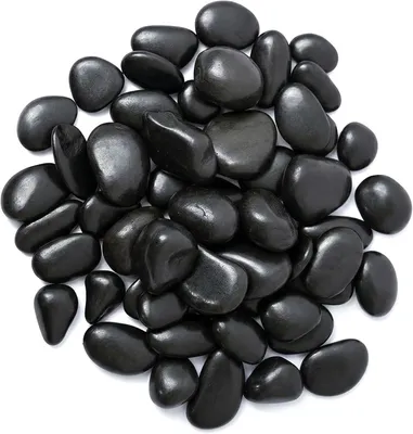 Imagen del producto de Piedras de río negras, pulidas, 1 kg, de 3 a 5 cm, para acuarios y decoración