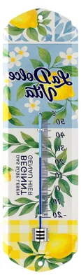 Produktbild von Analoges Retro-Thermometer La Dolce Vita für Innen und Außen, Vintage Wandthermometer für Garten, Terrasse und Balkon, 8x28 cm