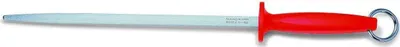 Produktbild von F. DICK Wetzstahl Standardzug rund 30 cm – hochwertiger Schleifstahl zum Schärfen von Küchenmessern – ergonomischer Griff in Rot, Modell 7517130-03