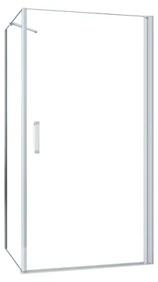 Produktbild von Duschspa EP-Weiß Eckdusche Drehtür mit Duschwand 100x90x195cm Eckig Duschkabine 5mm ESG Sicherheitsglas