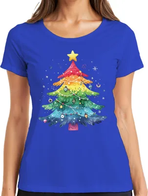 Produktbild von Weihnachtsbaum LGBTQ - Weihnachten Weihnachtsgeschenk Christmas Damen T-Shirt, Blau, XL