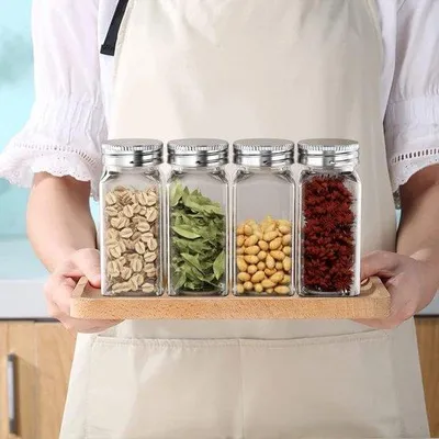 Produktbild von 24 Kräuterdöschen, 120 ml, Kräuterglas, mit Schraubverschluss, mit Etikett, Schüssel, Stift, Reinigungsbürste, für das Grillen, Küche, Kräuterlager.