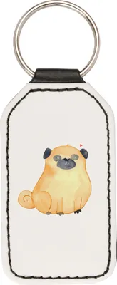 Produktbild von Mr. & Mrs. Panda schlüssel anhänger Mops - Weiß - Geschenk, Hundebesitzer, Knuffig, Liebe, Schlüsselanhänger Mit Spruch, für, schlüsselbund, Hund, Taschenanhänger