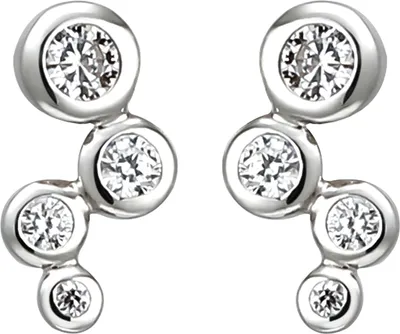 Produktbild von JOBO Ohrstecker 925 Sterling Silber 8 Zirkonia Ohrringe Silberohrringe