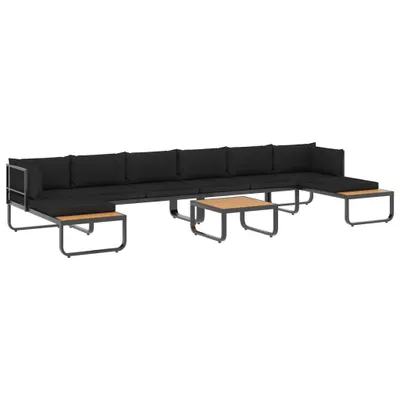 Immagine prodotto di Set Divano da Giardino 5 pz ad Angolo Cuscini in Alluminio WPC