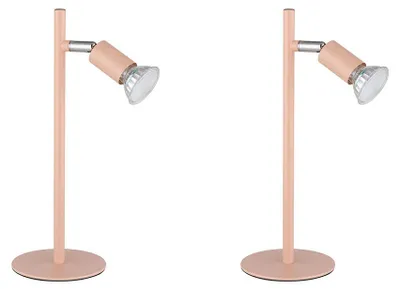 Produktbild von 2x Tischleuchte, Metall pfirischfarben, Spot verstellbar, H 30 cm