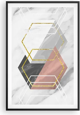 Produktbild von Gerahmtes Poster - Schwarzer Rahmen - Zahlen Weiß Golden - 61x91,5 cm - Wand Bild - Wanddeko - Wandbilder - Kunstposter - Wandposter - Bilderrahmen - Bilder - Kunstdruck - P2BPA61x91-5087